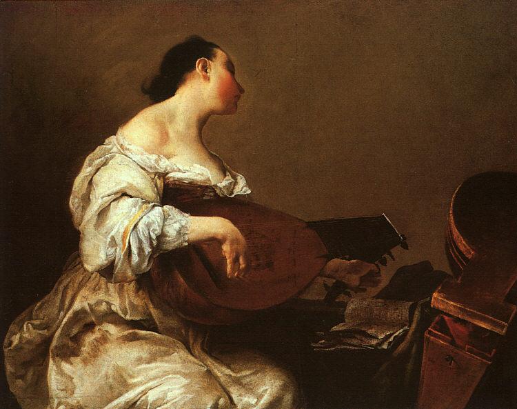 Giuseppe Maria Crespi Woman Playing a Lute